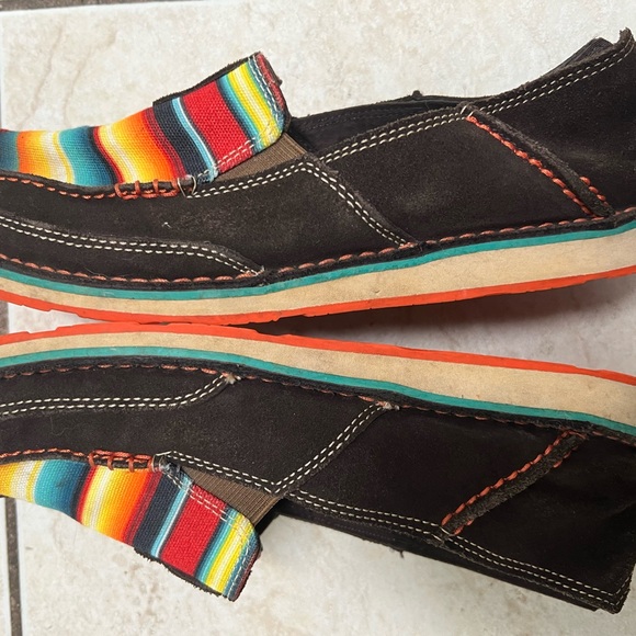 Ariat Serape Stripe Chocolate Brown Leather Cruisers - Picture 3 of 5